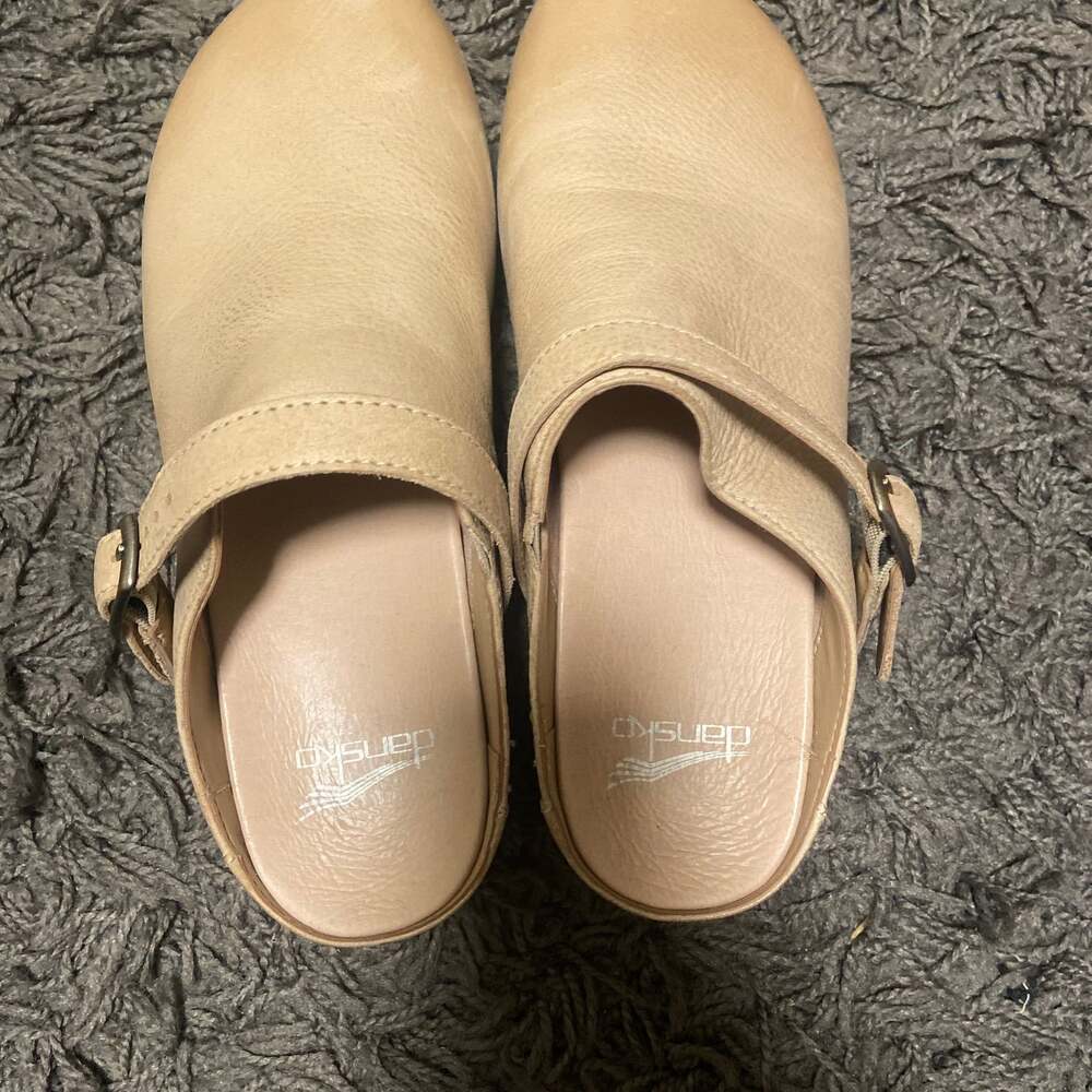 Dansko Berry Clog Burnished Tan Nubuck Size 37 Slip On Mule New